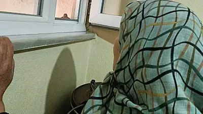 Ağrı'nın Diyadin ilçesinde yaşayan Safiye Demir, evinin mutfak penceresini yuva